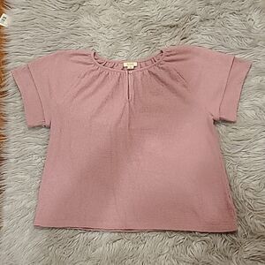 a.n.a womens‎ dusty rose pink short sleeve flowy shirt size xs